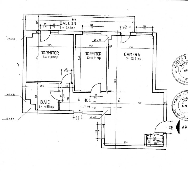 Apartament cu centrala proprie