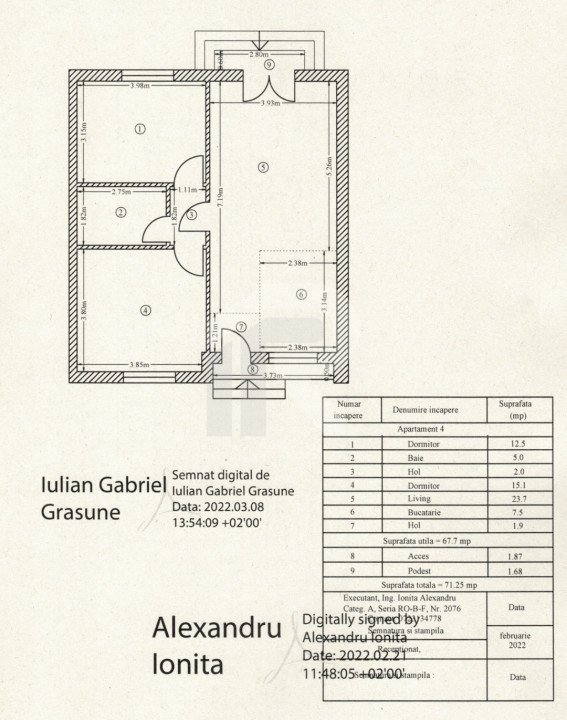 Apartament 3 camere+curte Magurele