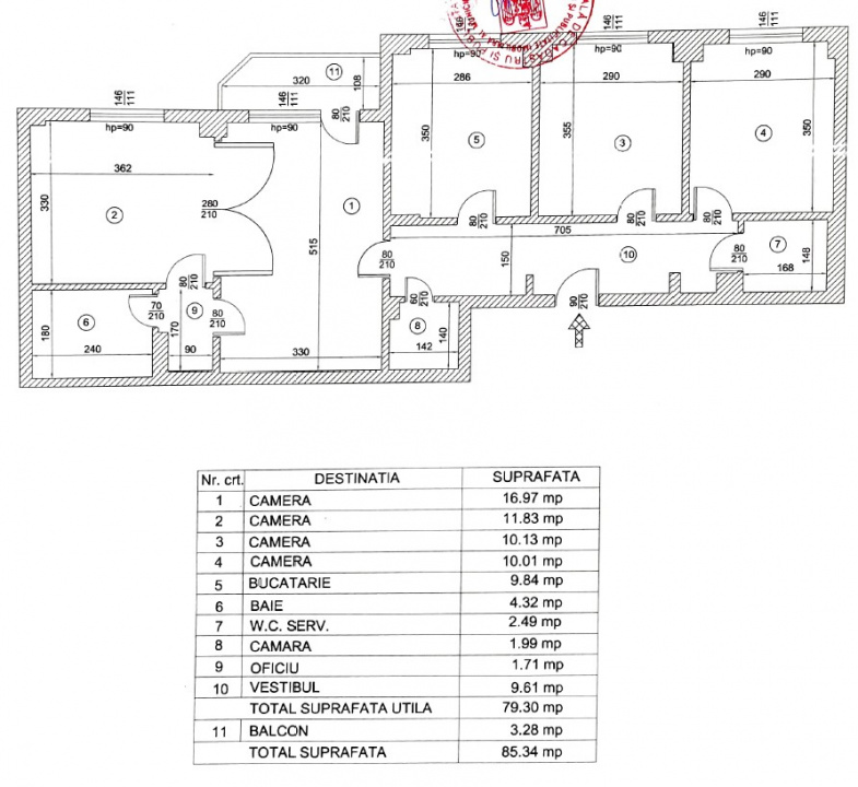 Mosilor, Dacia 4 camere vedere spate