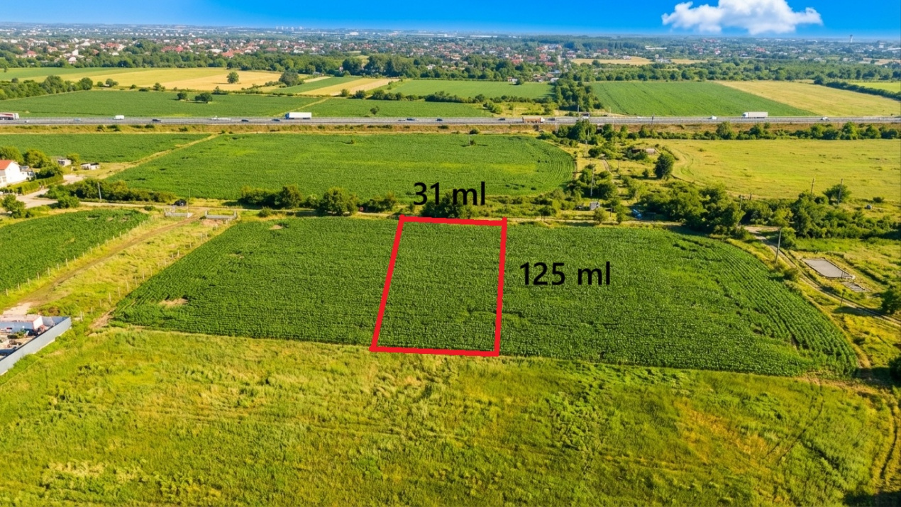 Teren Bragadiru langa A0 - PUZ aprobat, vizibilitate autostrada