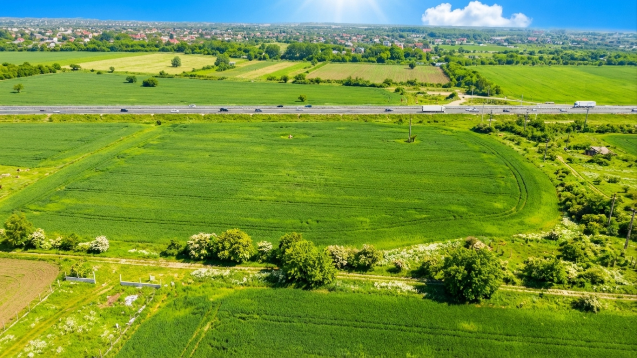 Teren Bragadiru langa A0 - PUZ aprobat, vizibilitate autostrada