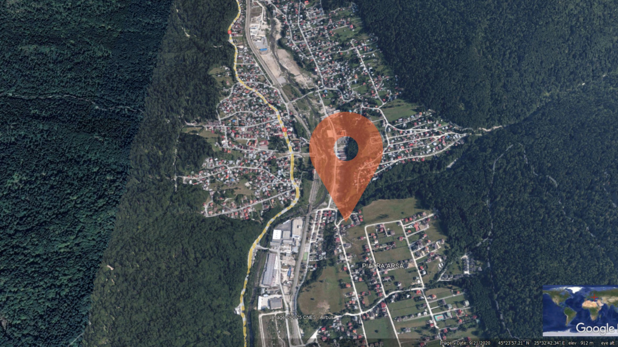 Teren 1407 mp Poiana Tapului. Vedere Bucegi .Tripla Deschidere