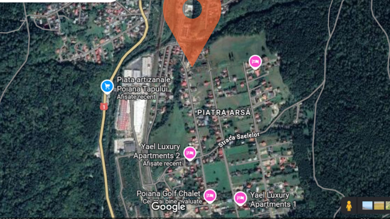 Teren 1407 mp Poiana Tapului. Vedere Bucegi .Tripla Deschidere