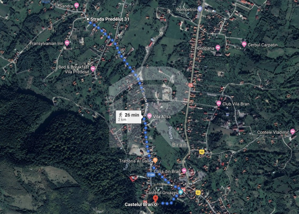 Teren investitie Bran - Predelut, la 2 km de Castelul Bran