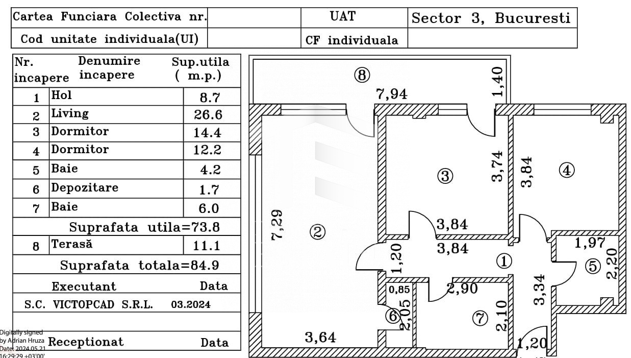 Apart 3 cam Titan Nicolae Grigorescu Bloc FINALIZAT 2023 