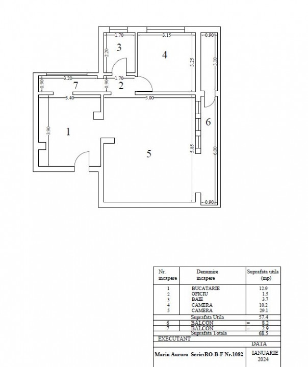 3 camere transformat in 2 | Living 30 mp 